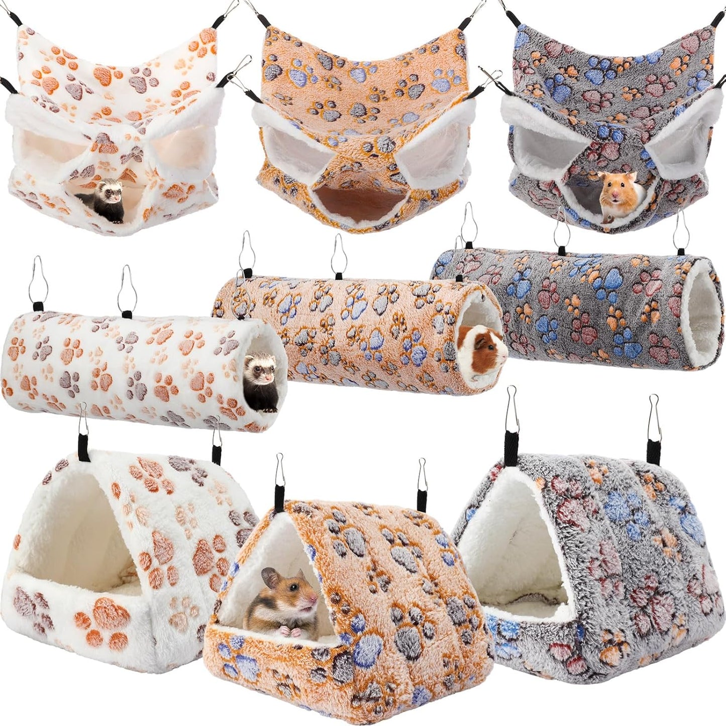 Abbylike 9 Pieces Rat Hammock for Small Pets Comfort