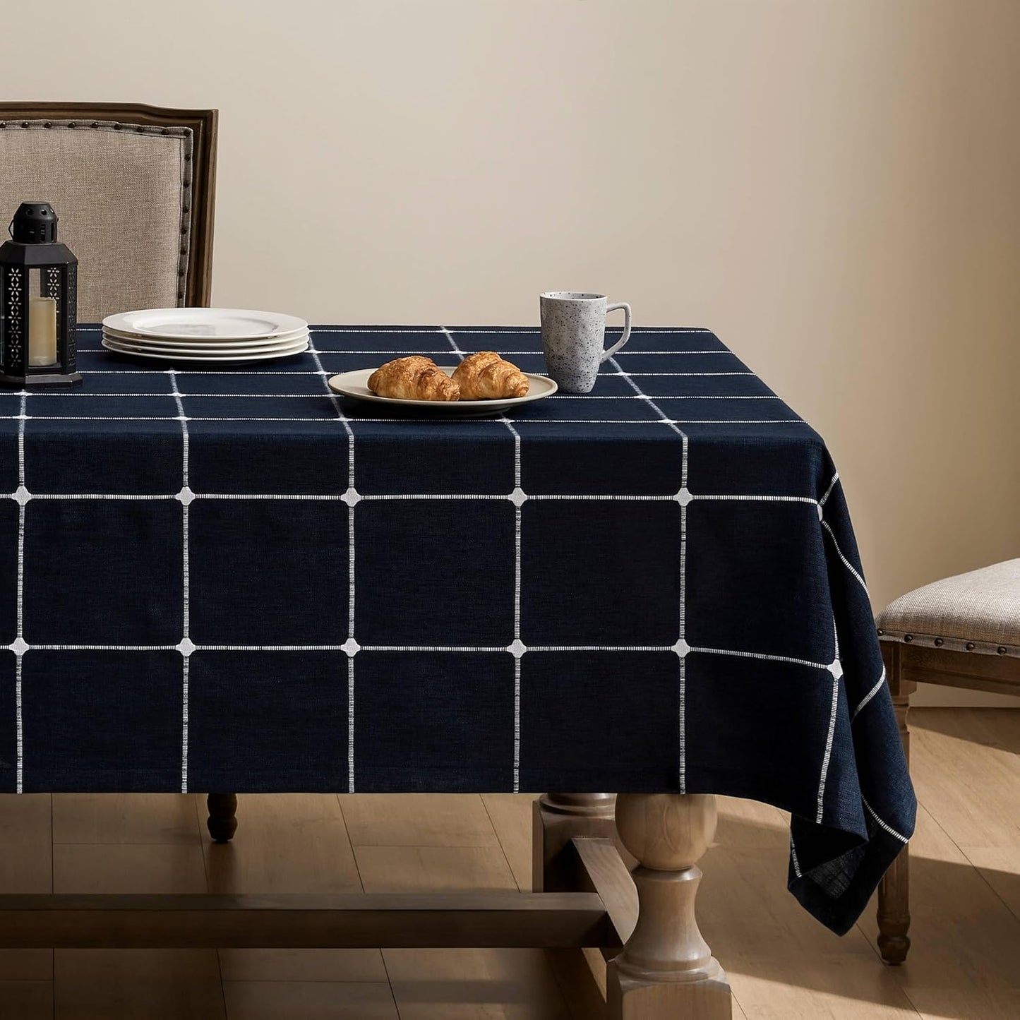 Farmhouse Style Heavy Weight Cotton Linen Tablecloths 54x108 in