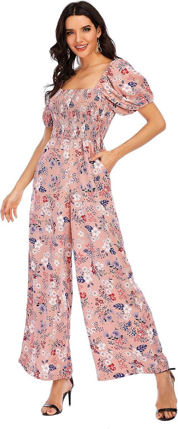 Floral Summer Jumpsuits for Women - Dressy Casual One Piece