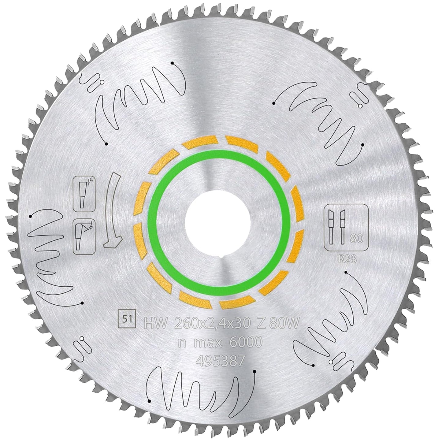 Upgraded 495387 80T Fine Tooth Cross-Cut Saw Blade for Miter Saws