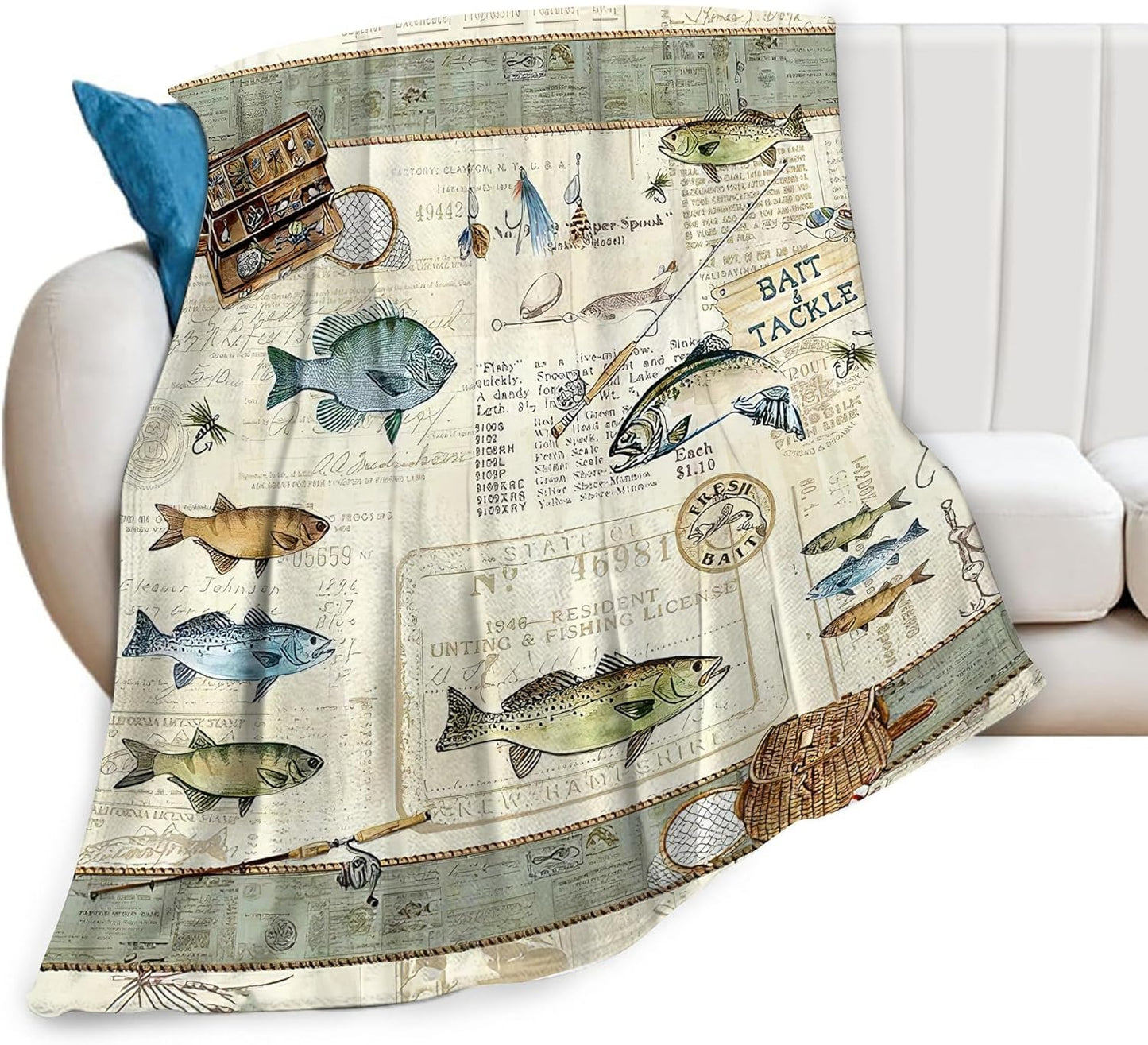 Fishermen's Dream: Soft & Cozy Fishing Blanket 40x50