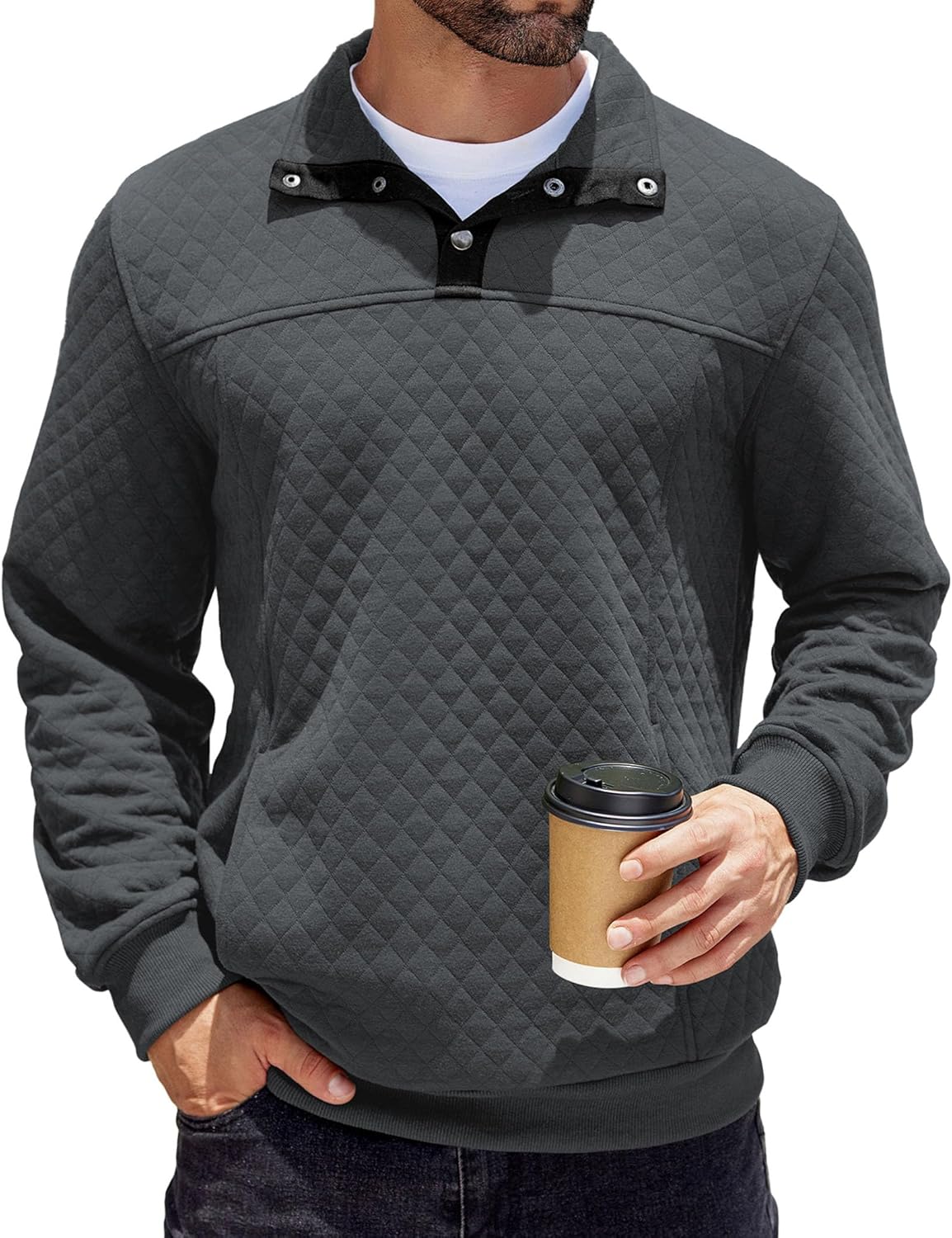 COOFANDY Men's Quarter Sweatshirt for Casual Outdoor Style