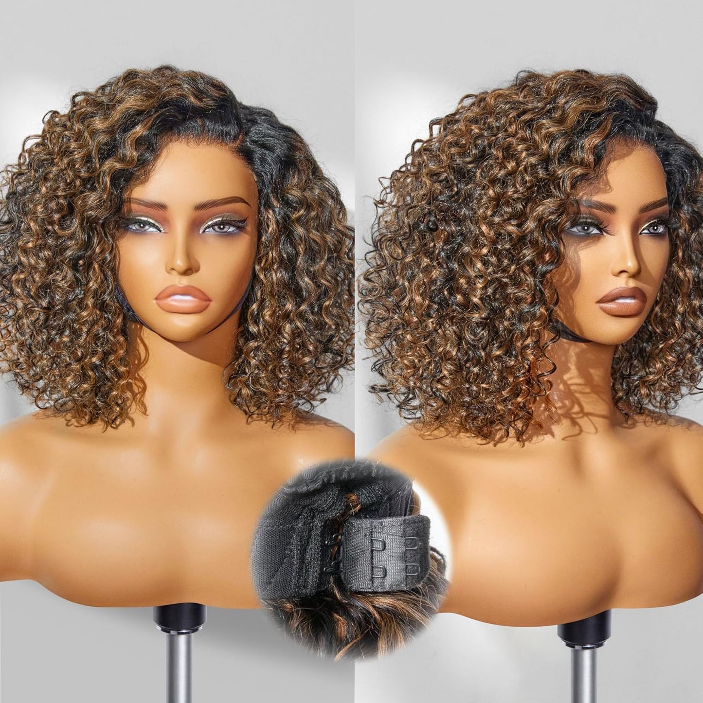 LUVME HAIR Curly Deep Wave Glueless Lace Front Wig 14 in
