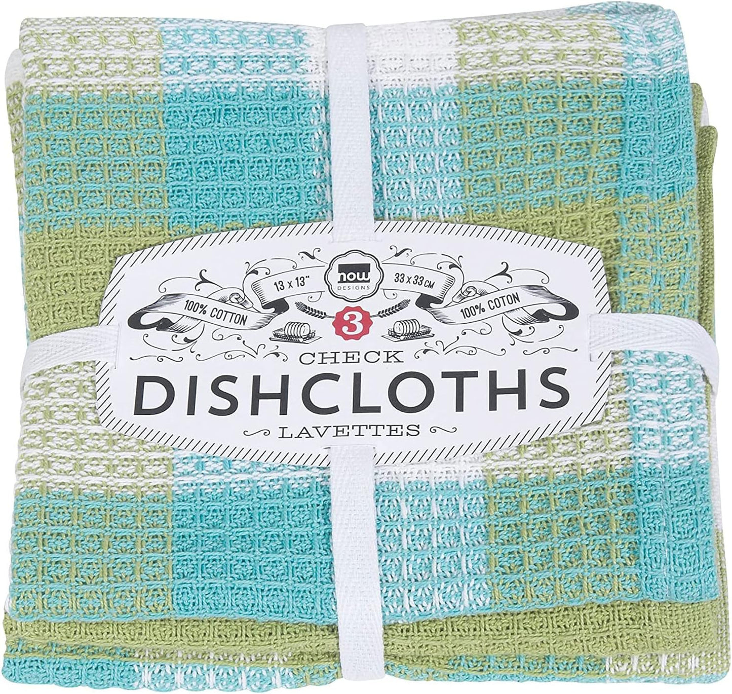 Absorbent Check Dishcloth Set for Quick Cleanup