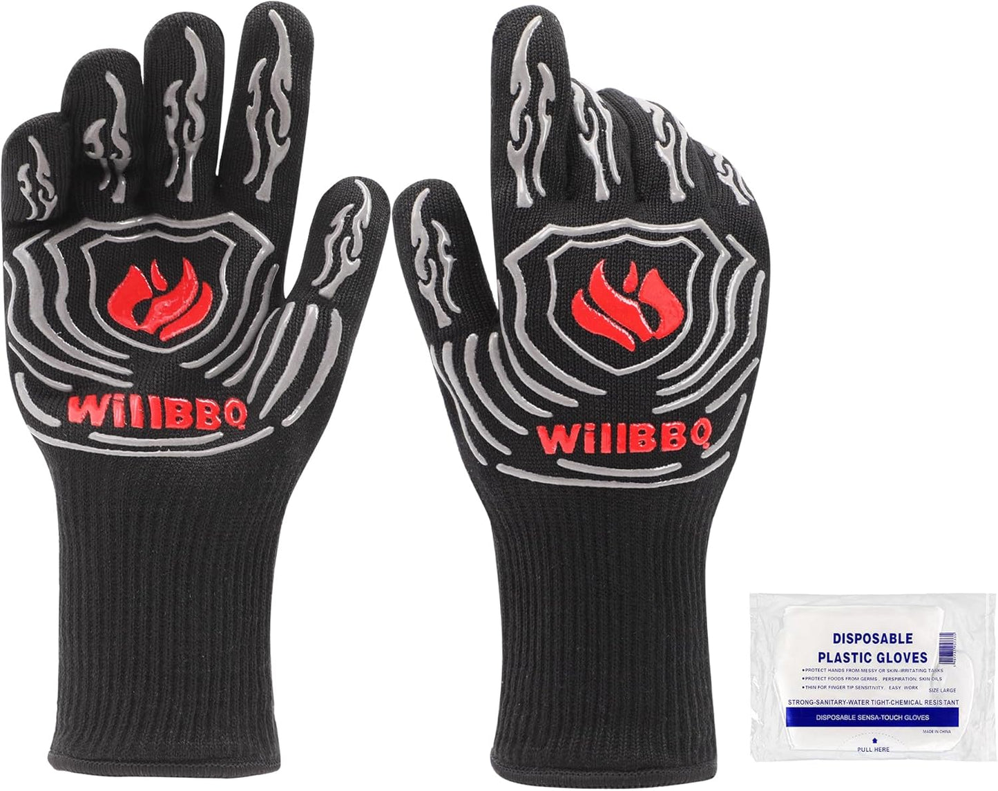 Ultimate Protection: Silicone BBQ Gloves by WILLBBQ