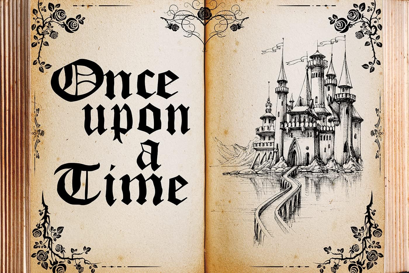 Fairy Tale Books Backdrop for Romantic Story Celebrations