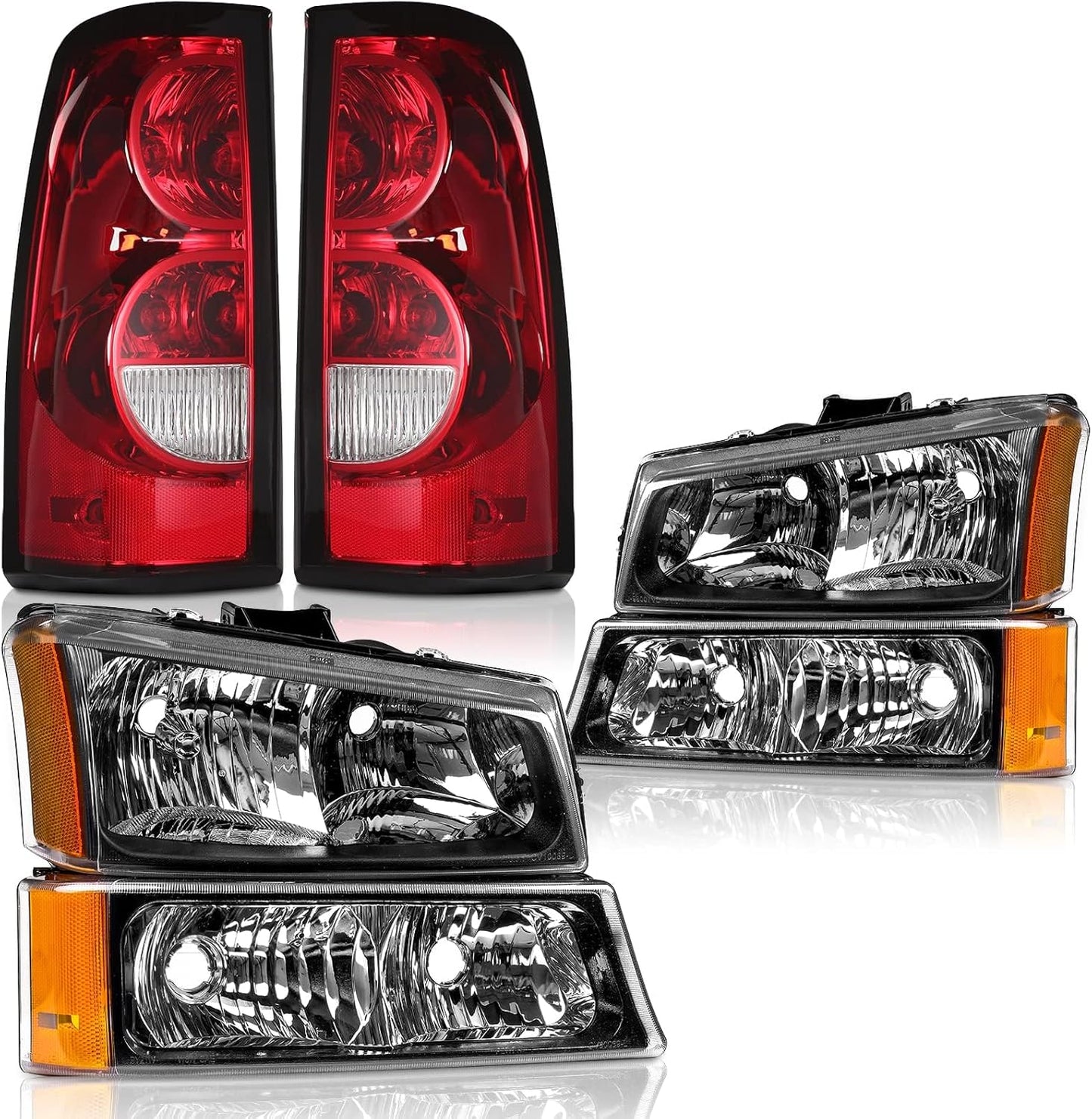 Headlights Tail Lights Assembly Combo for 2003-2006 Chevy Silverado