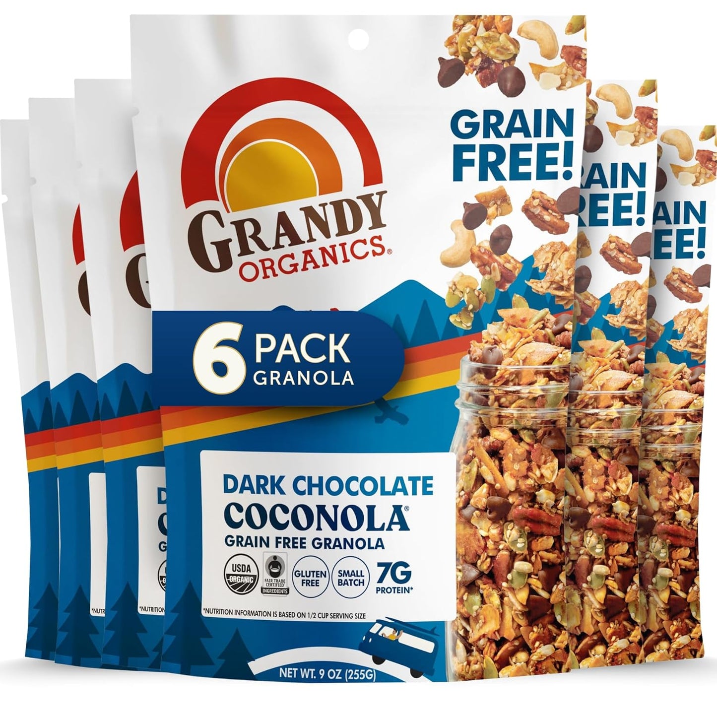 Grandy Organics Dark Chocolate Coconola Granola - Healthy Snack