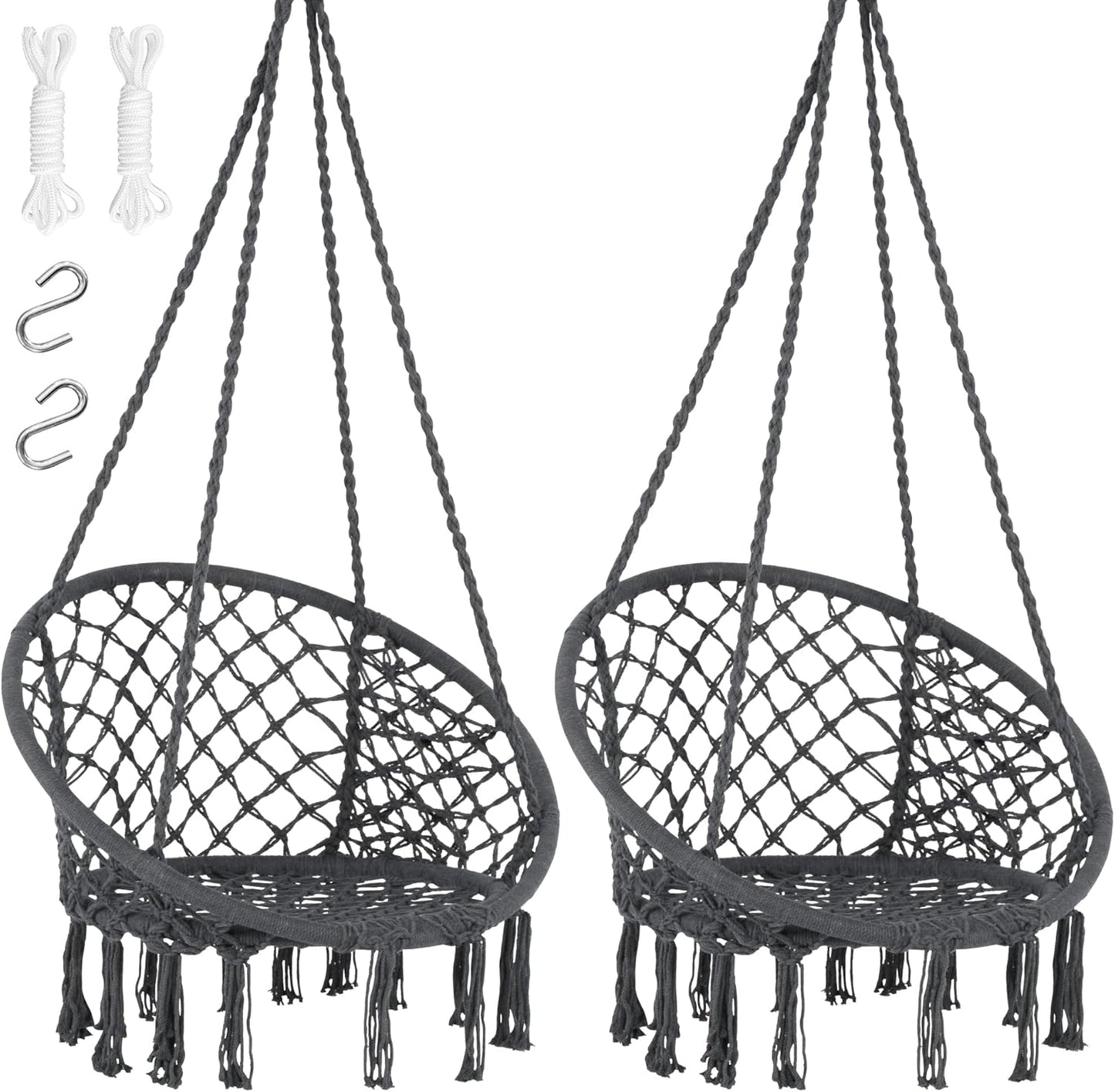 Handmade Macrame Swing Chair for Indoor and Outdoor Use