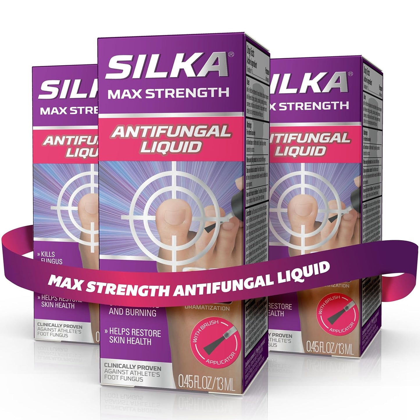 SILKA Max Strength Antifungal Liquid for Toenail Health 3 Pack