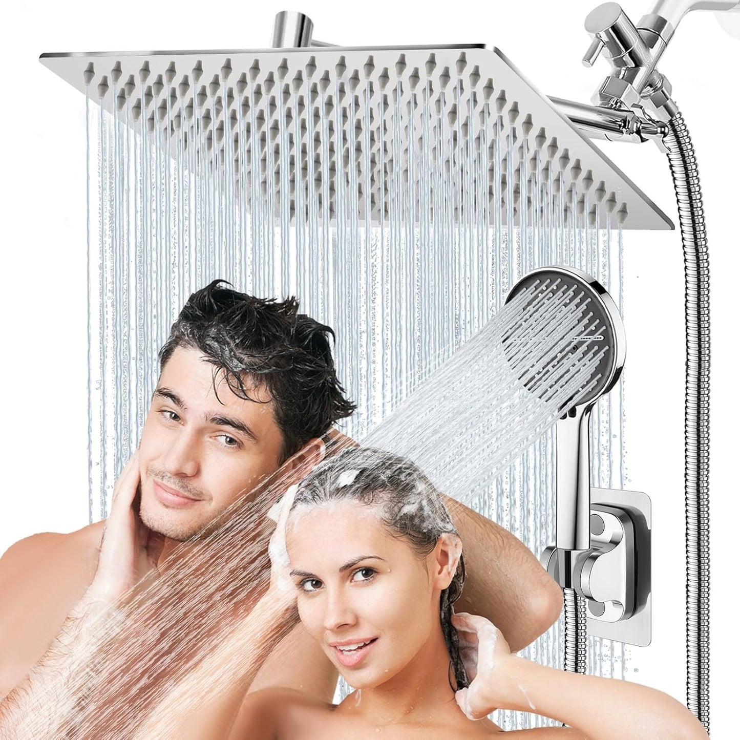 12 Inch High Pressure Rainfall Shower Head Combo with Handheld Spray