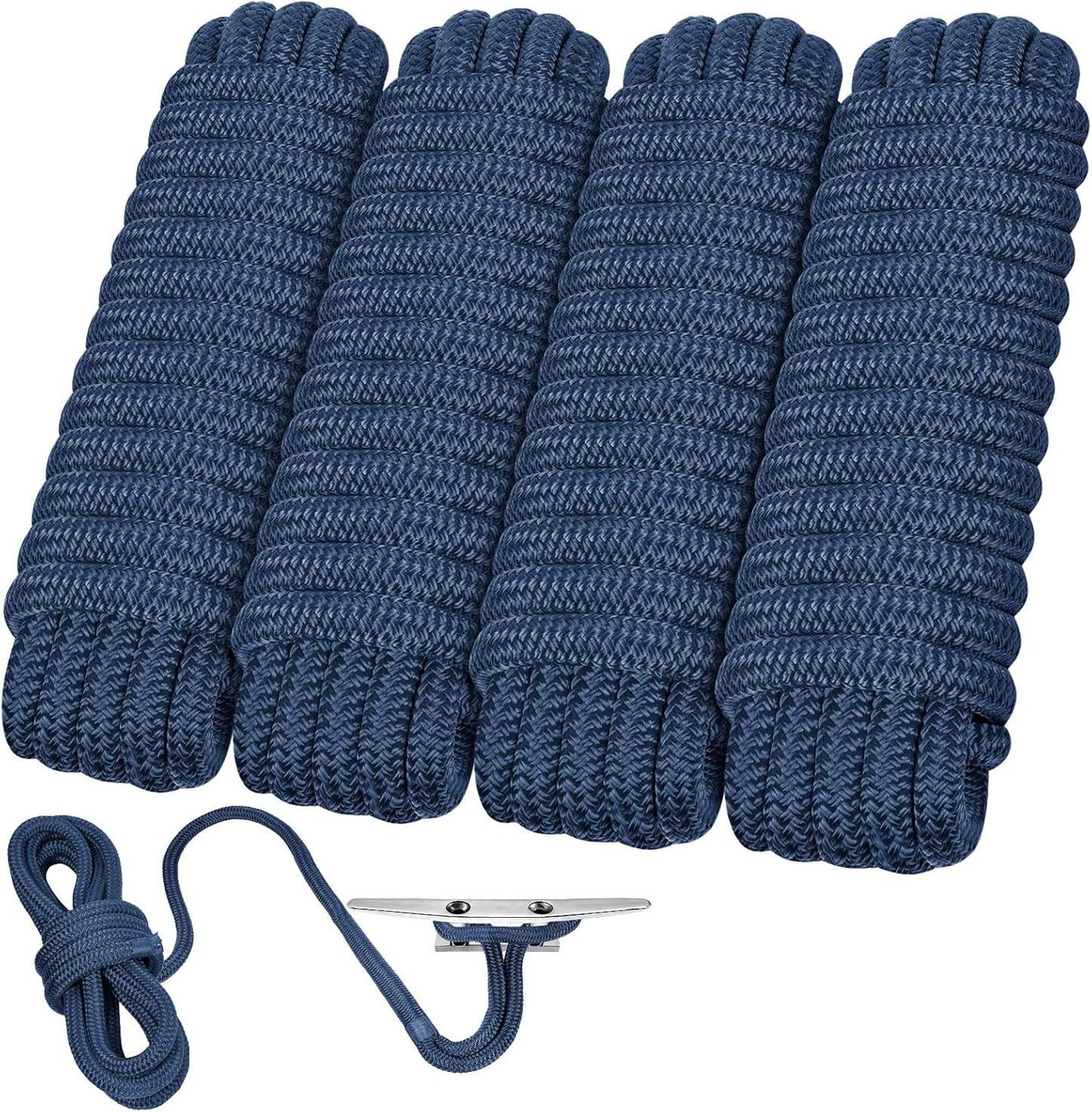 Dock Lines 5/8 in x 15 ft Double Braided Nylon Boat Ropes