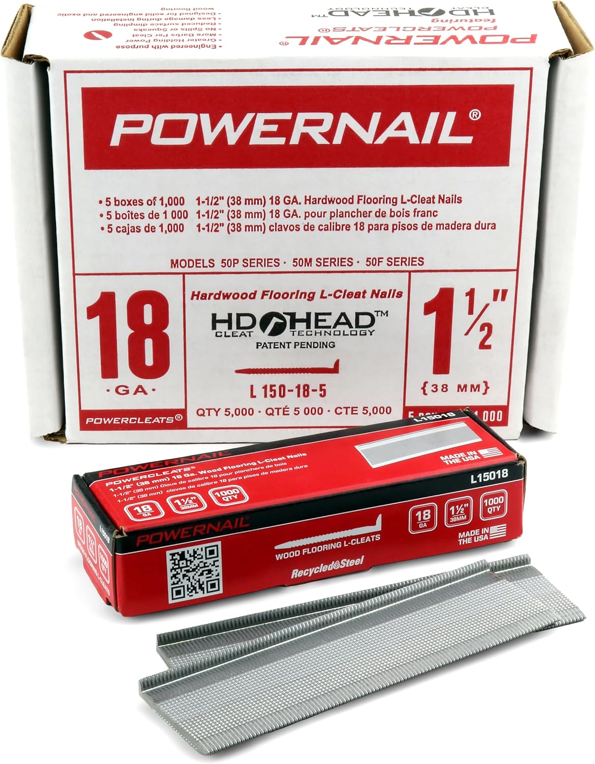 Powernail L150185 18-Gauge 1-1/2-Inch Flooring Nails for Professionals