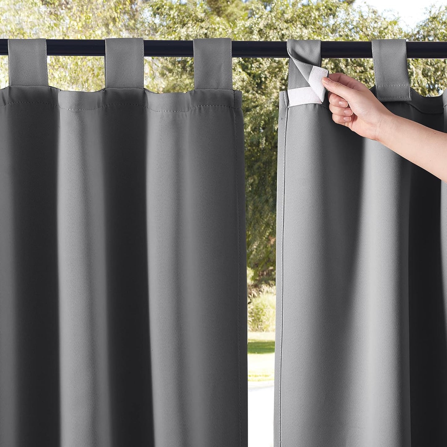NICETOWN 2 Pieces Extra Wide 84in Outdoor Curtains for Patio