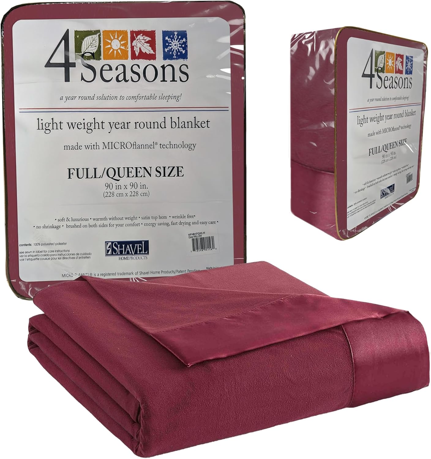 Thermee Micro Flannel Full/Queen Size Blanket for Cozy Comfort
