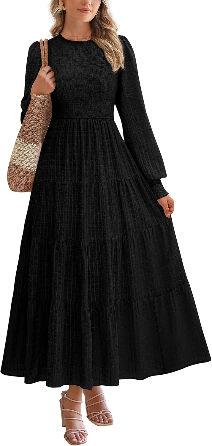 PRETTYGARDEN Women's Long Sleeve Maxi Dresses for Fall 2025