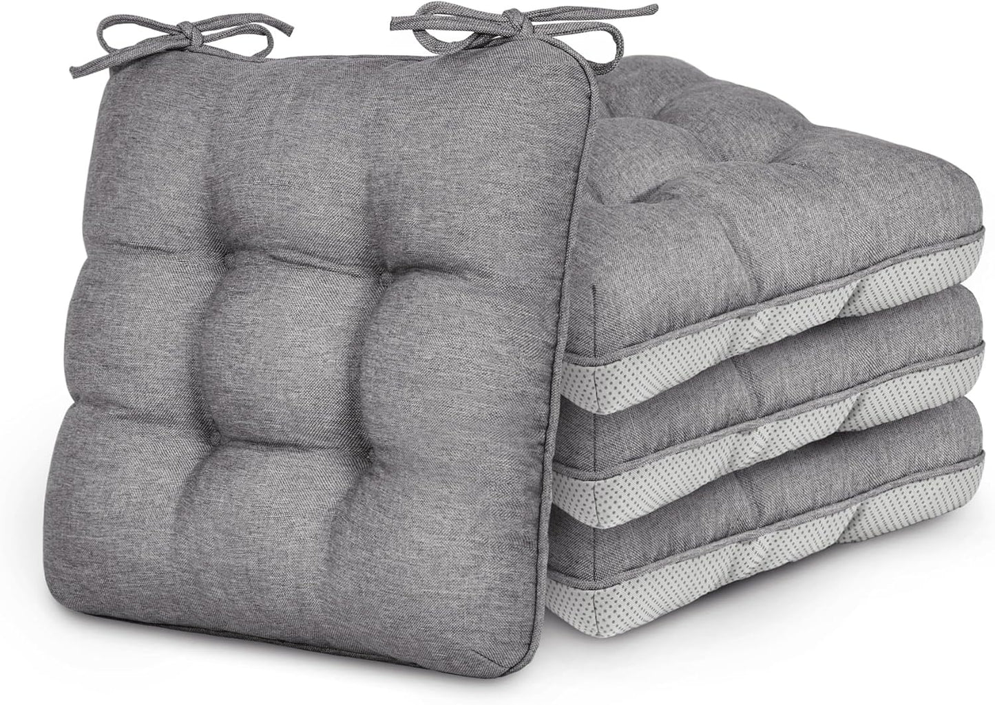 Memory Foam Chair Cushions Set of 4 for Indoor and Outdoor Use