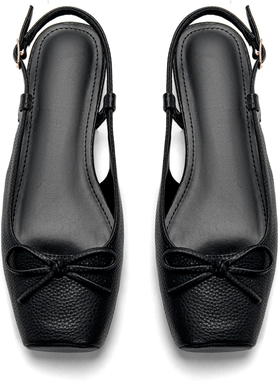 Women's Ballet Flats Slingbacks with Square Toe and Bow Design