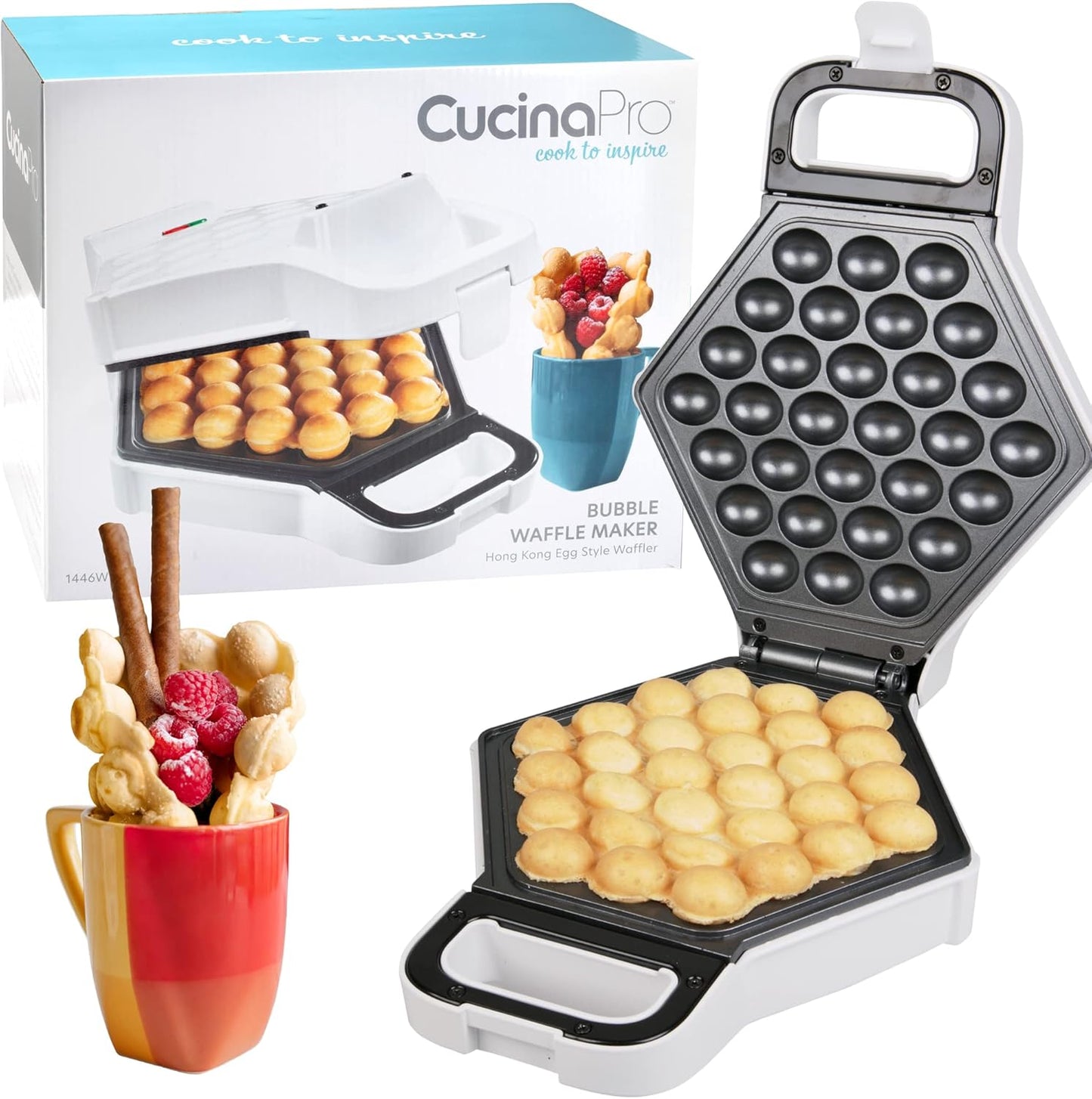 Bubble Waffle Maker - Electric Nonstick Egg Waffler Iron