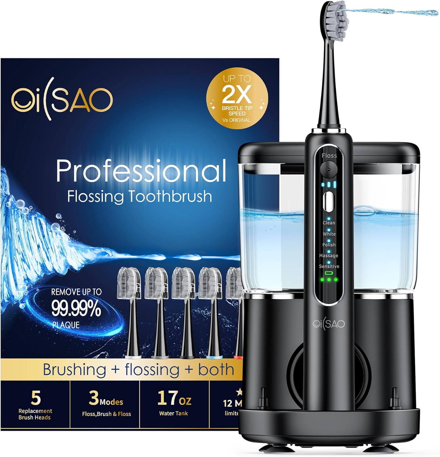Electric Toothbrush with Water Flosser Combo for Ultimate Care