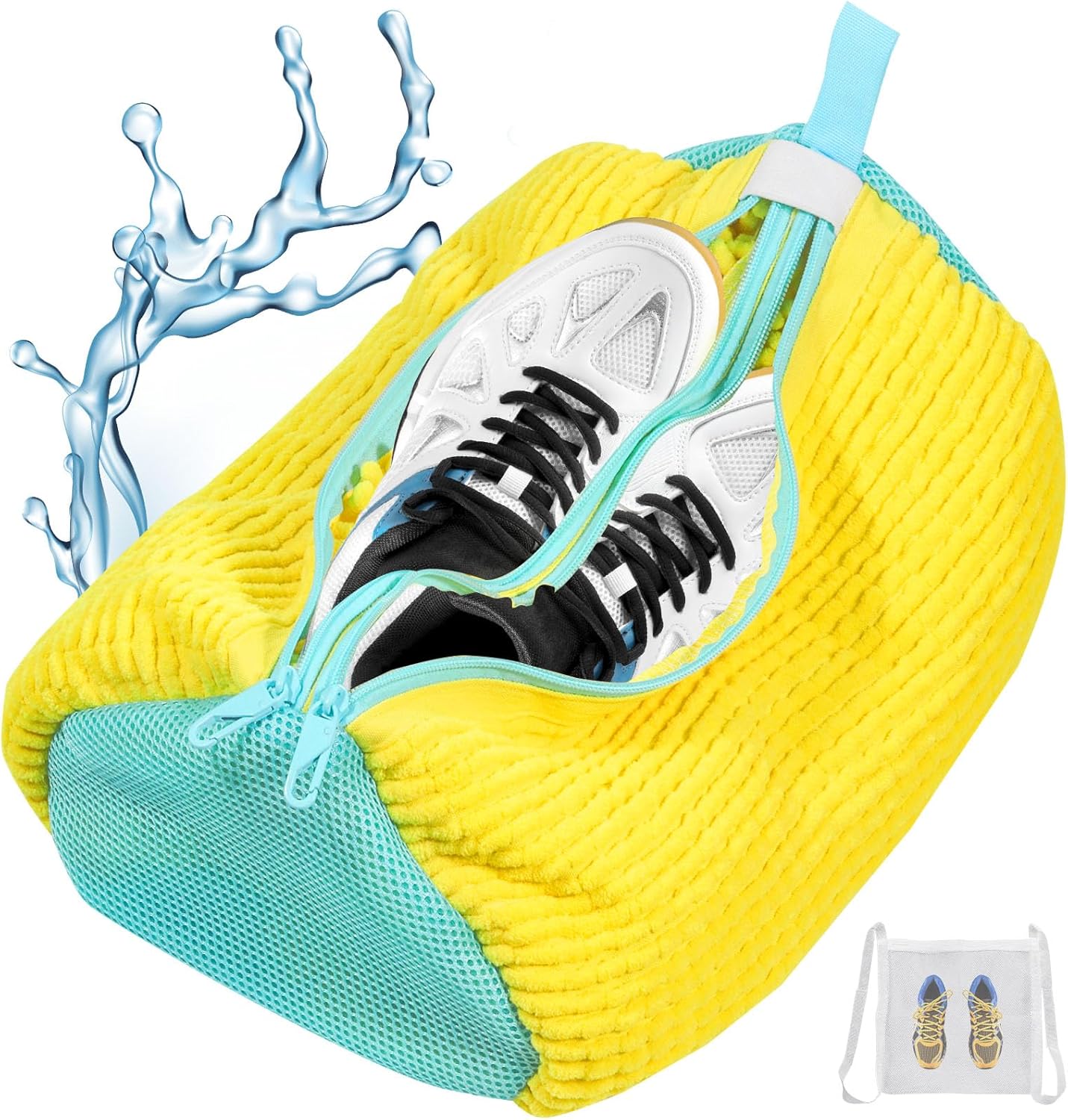 2-Shoe Laundry Bag: Reinforced Seams, Dual Compartments, Reusable
