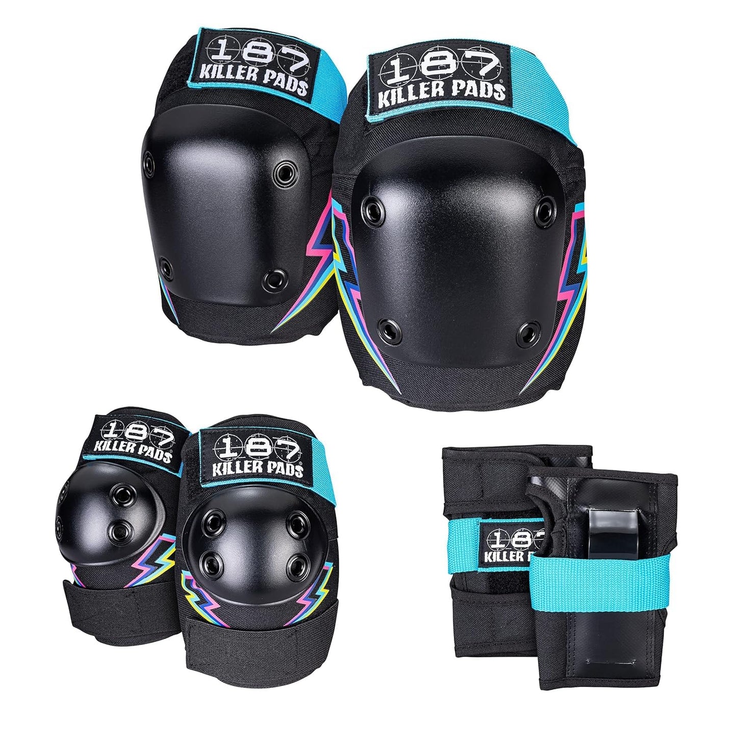 187 Killer Pads Six Pack Set for Skateboarding and Roller Skating