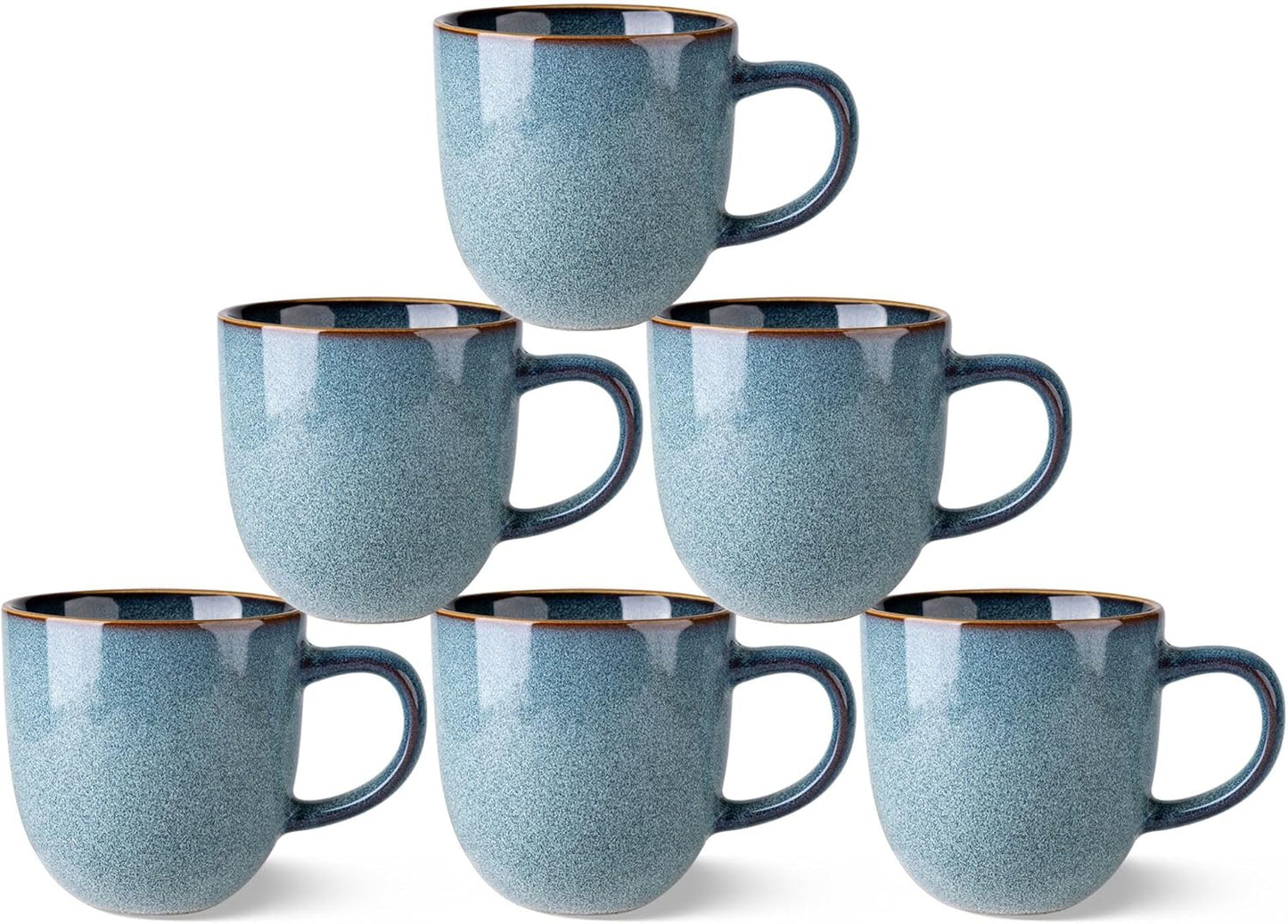 12oz Ceramic Coffee Mugs Set of 6 for Modern Coffee Lovers