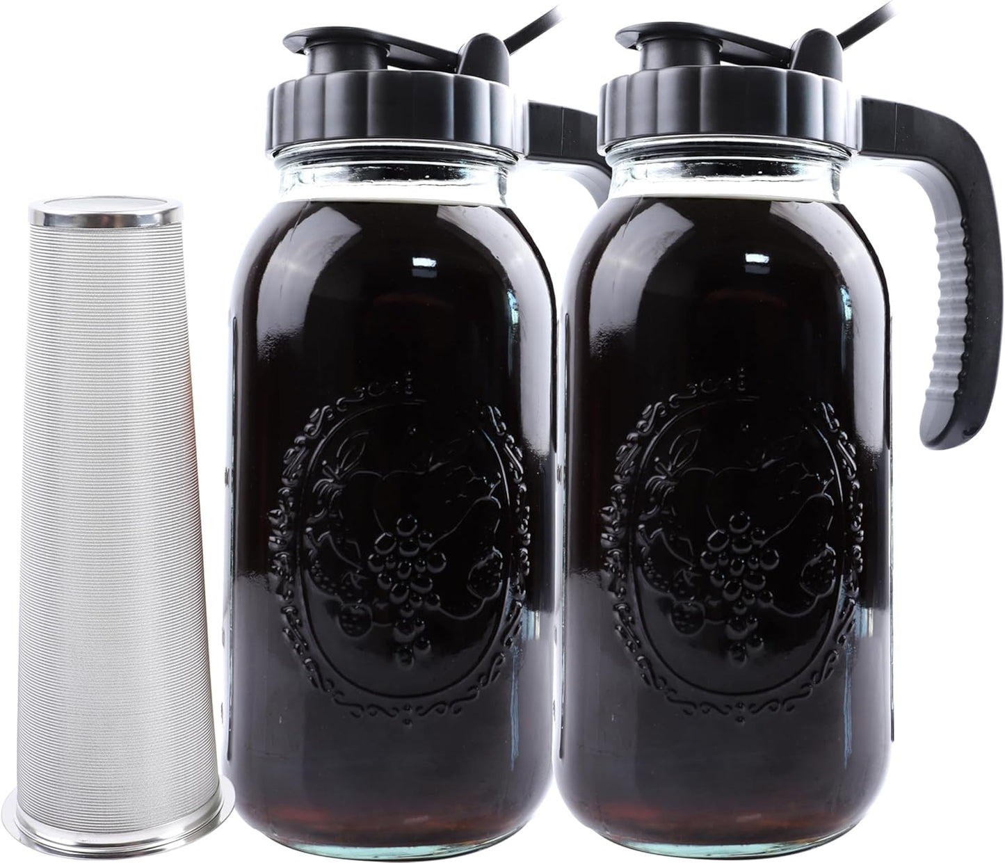 2-Pack Large Glass Cold Brew Pitcher Set