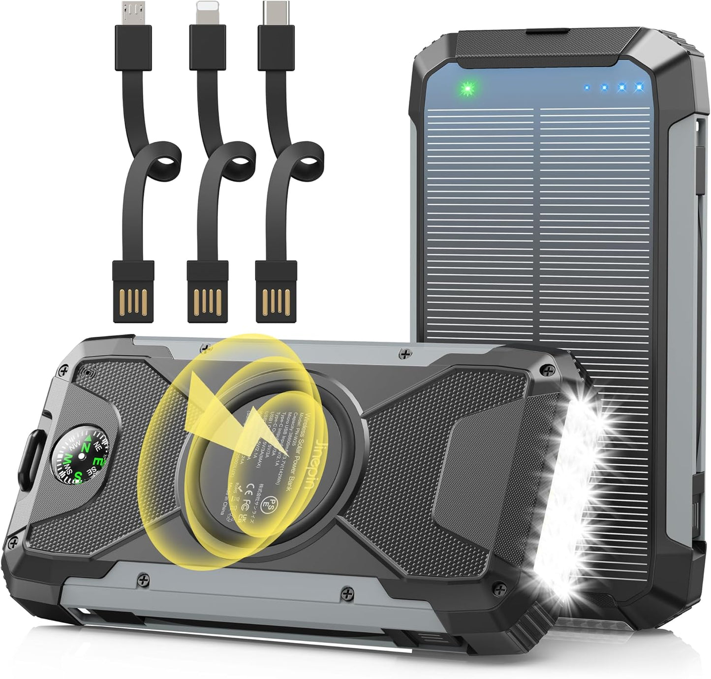 Wireless Solar Charger 38600mAh - Power On-The-Go!