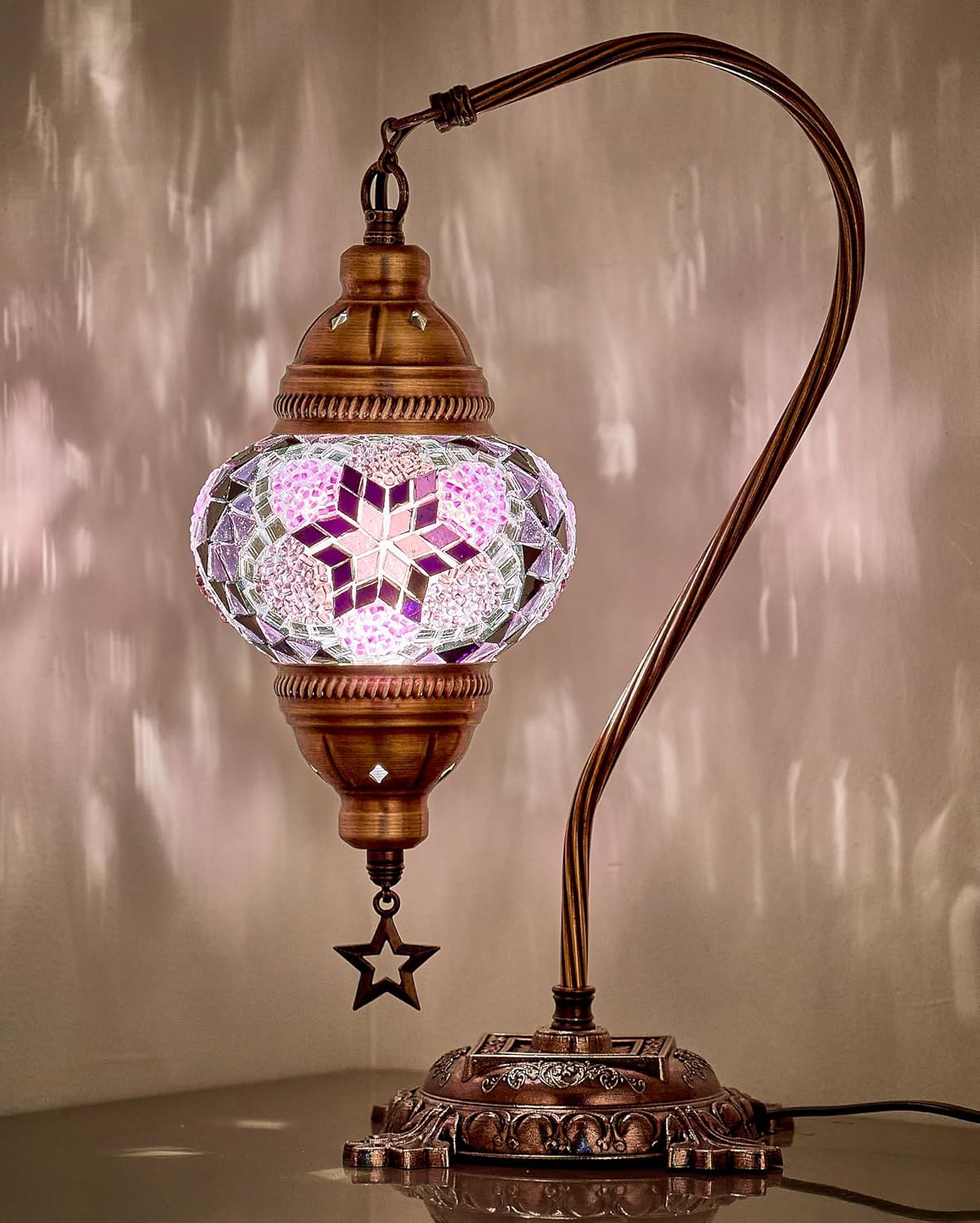 Handcrafted Turkish Moroccan Mosaic Table Lamp for Any Space