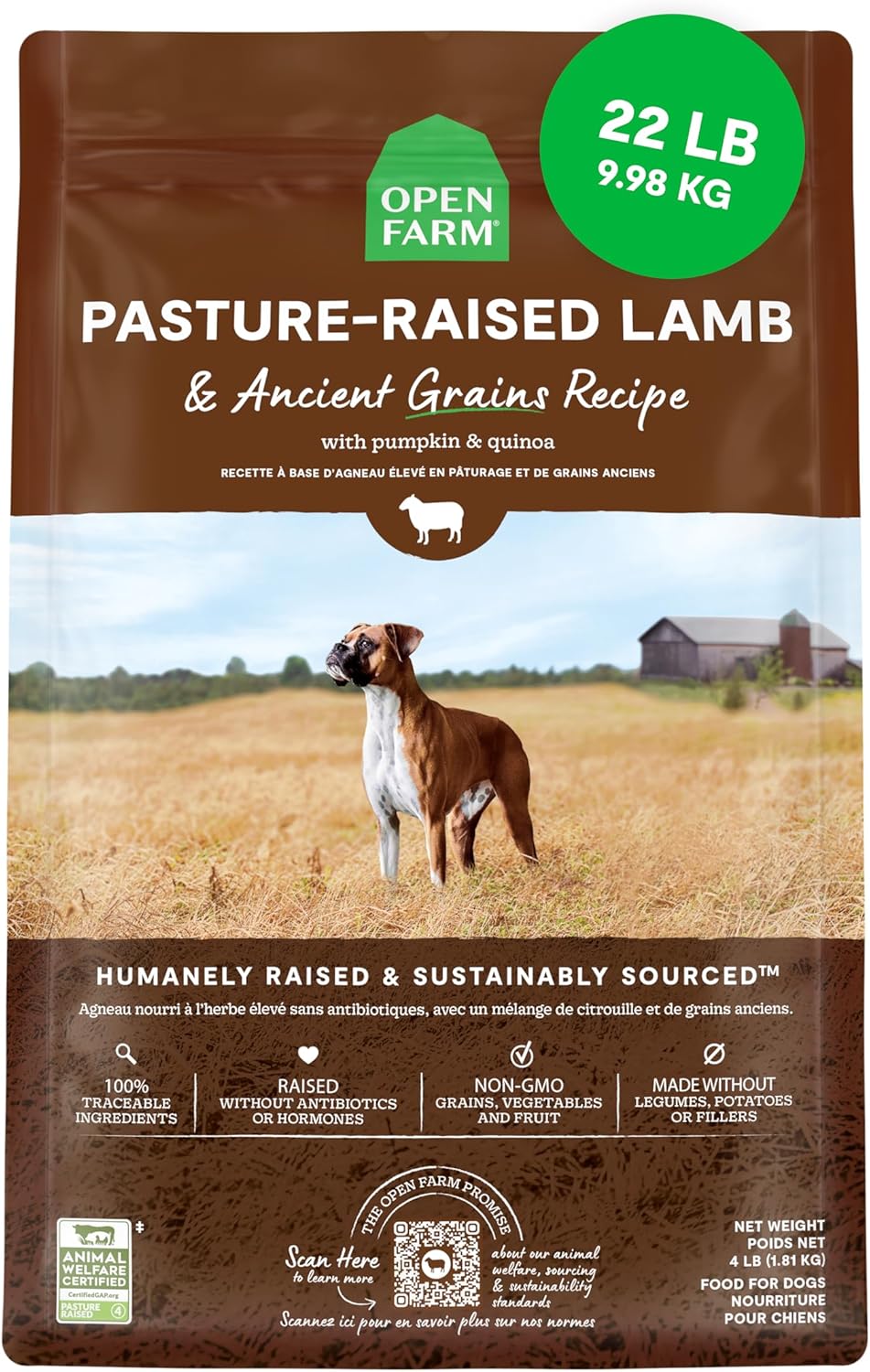 Open Farm Ancient Grains Dry Dog Food with Pasture Raised Lamb