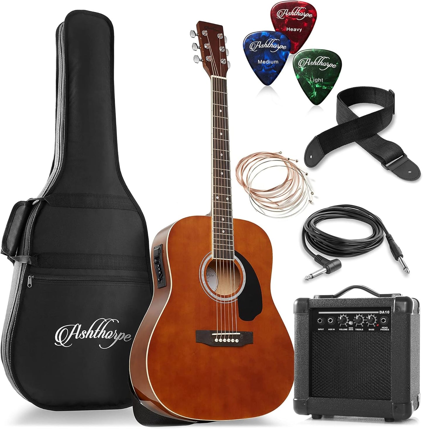 Premium Ashthorpe Acoustic Guitar Bundle - Amplify Your Sound!