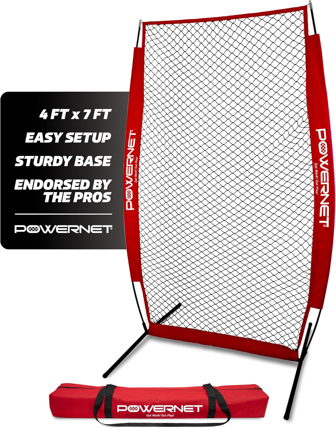PowerNet Baseball Training Equipment 7-Ft Portable Pitching Net