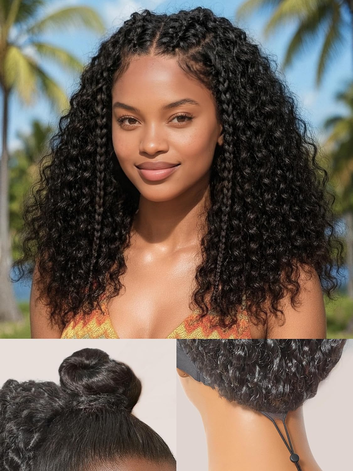 LUVME HAIR Half Wig Burmese Messy Curly Flexi-Fit 16 in Wig
