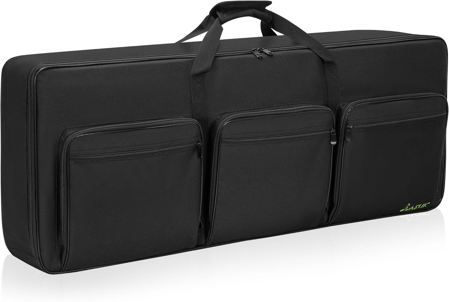 LASUK 61 Key Keyboard Gig Bag with 6-Pocket Organizer - Protect Your Electric Piano on the Go!