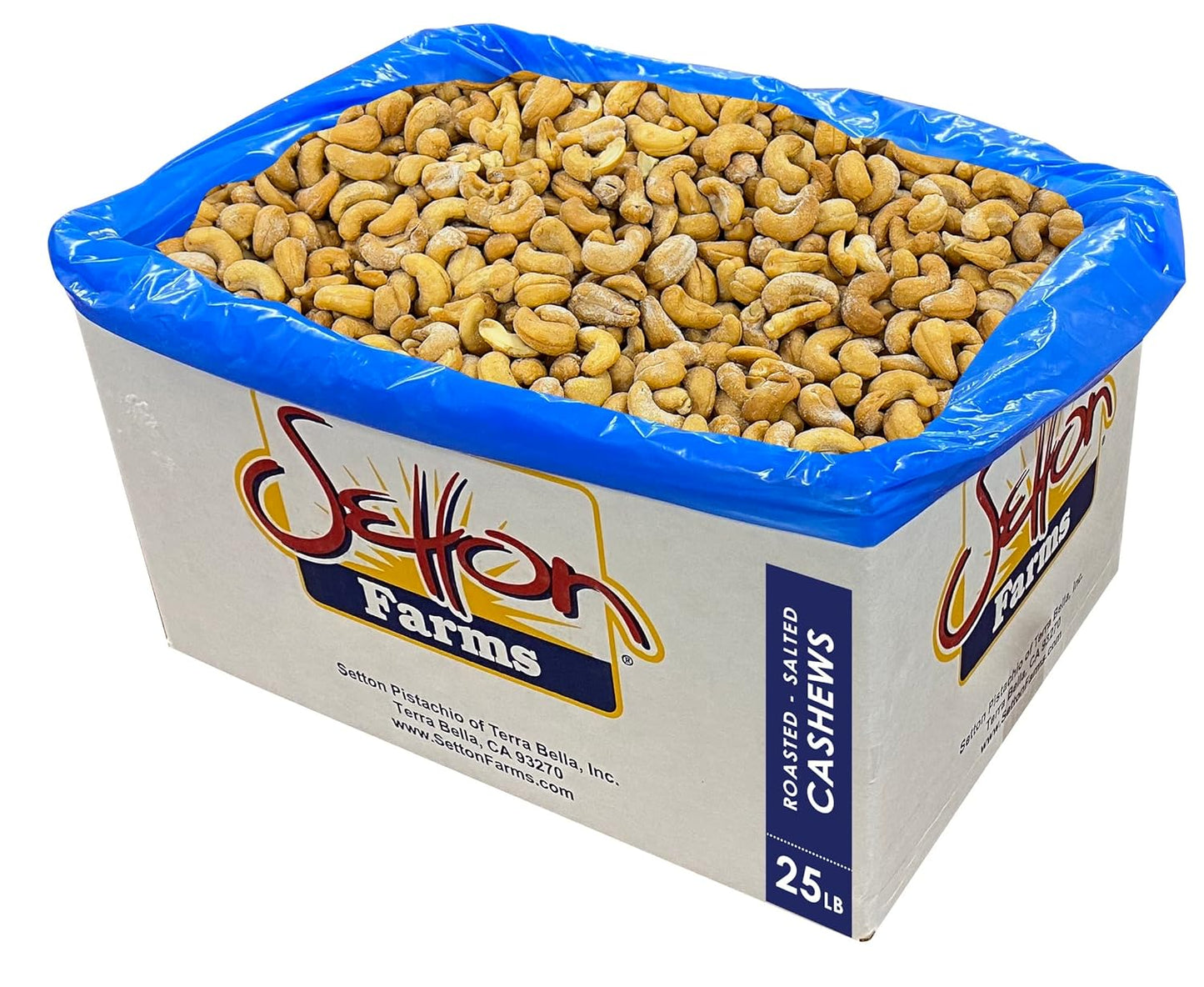 Bulk Roasted Salted Cashews - Setton Farms 25 Lb Size