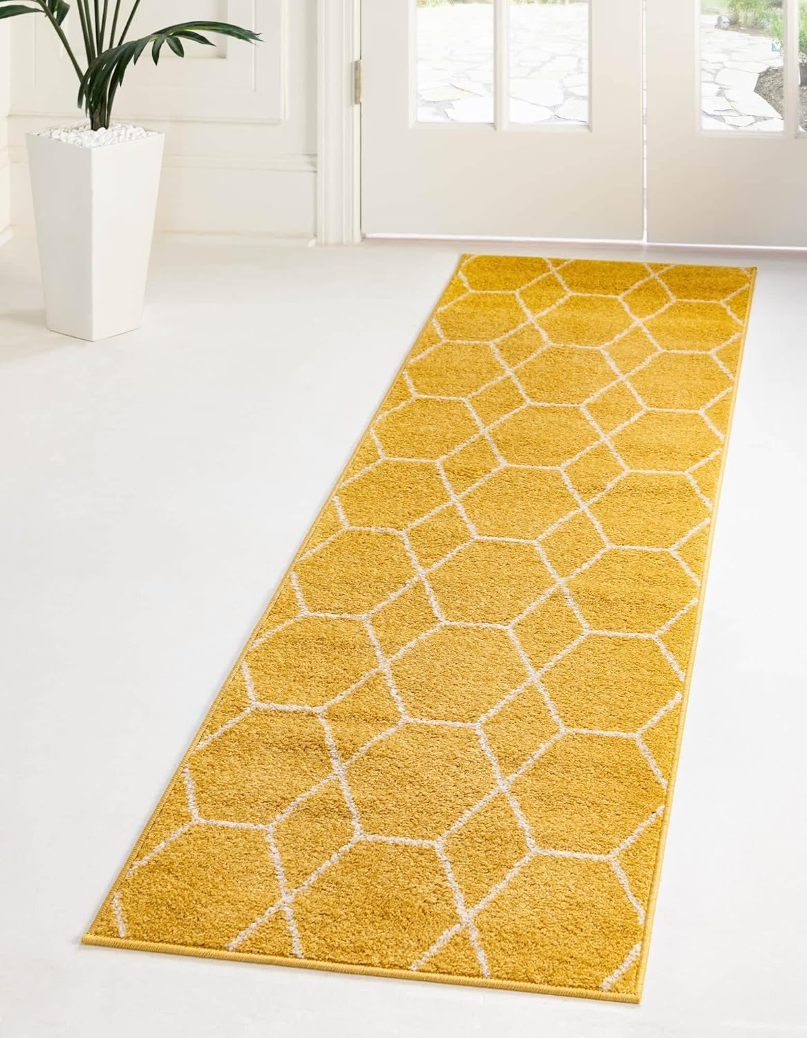Unique Loom Trellis Frieze Collection Area Rug - Geometric Design