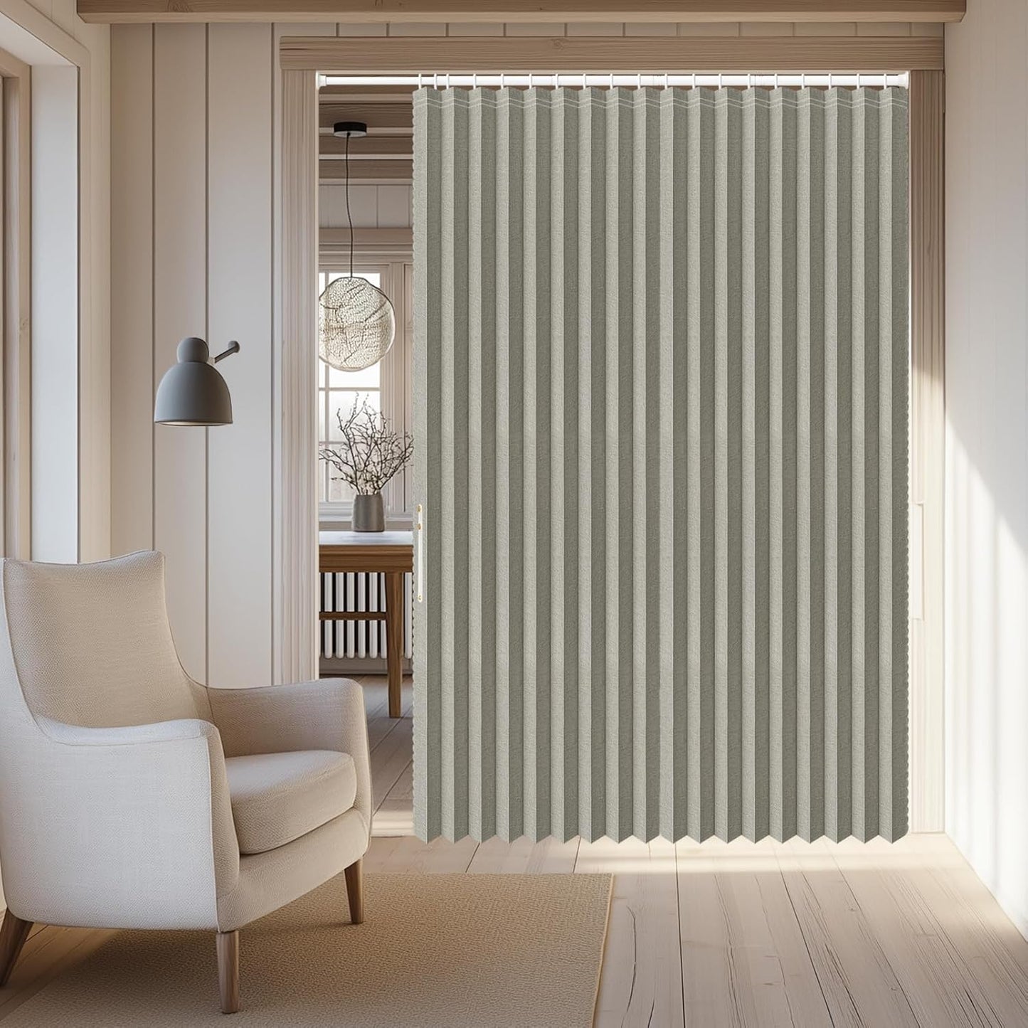 AJAZZ 100% Blackout Accordion Door Curtain for Home Decor
