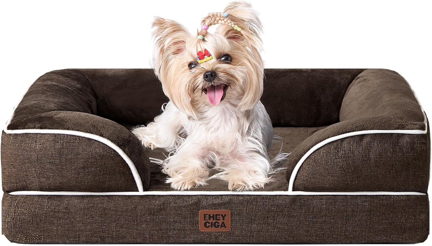 Orthopedic Dog Bed for Small Dogs with Waterproof Memory Foam