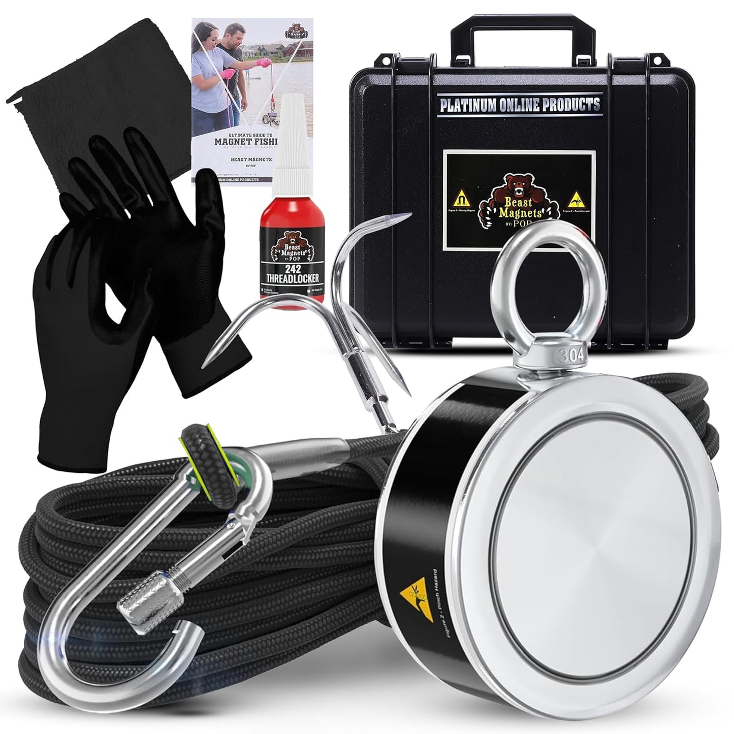 1000LB Complete Magnet Fishing Kit for Treasure Hunters