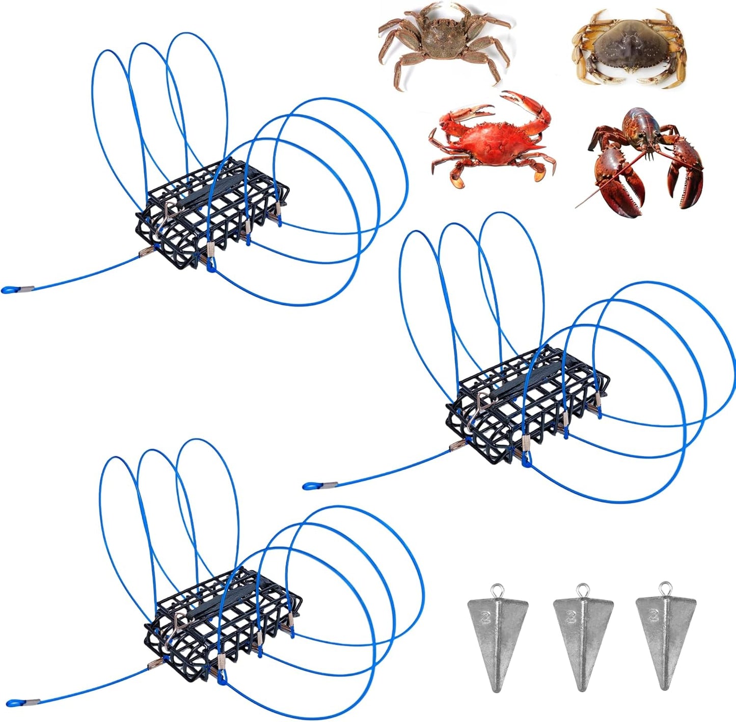 Ultimate Crab Catcher Set: 3 Traps for Dungeness, Rock & Blue Crabs!