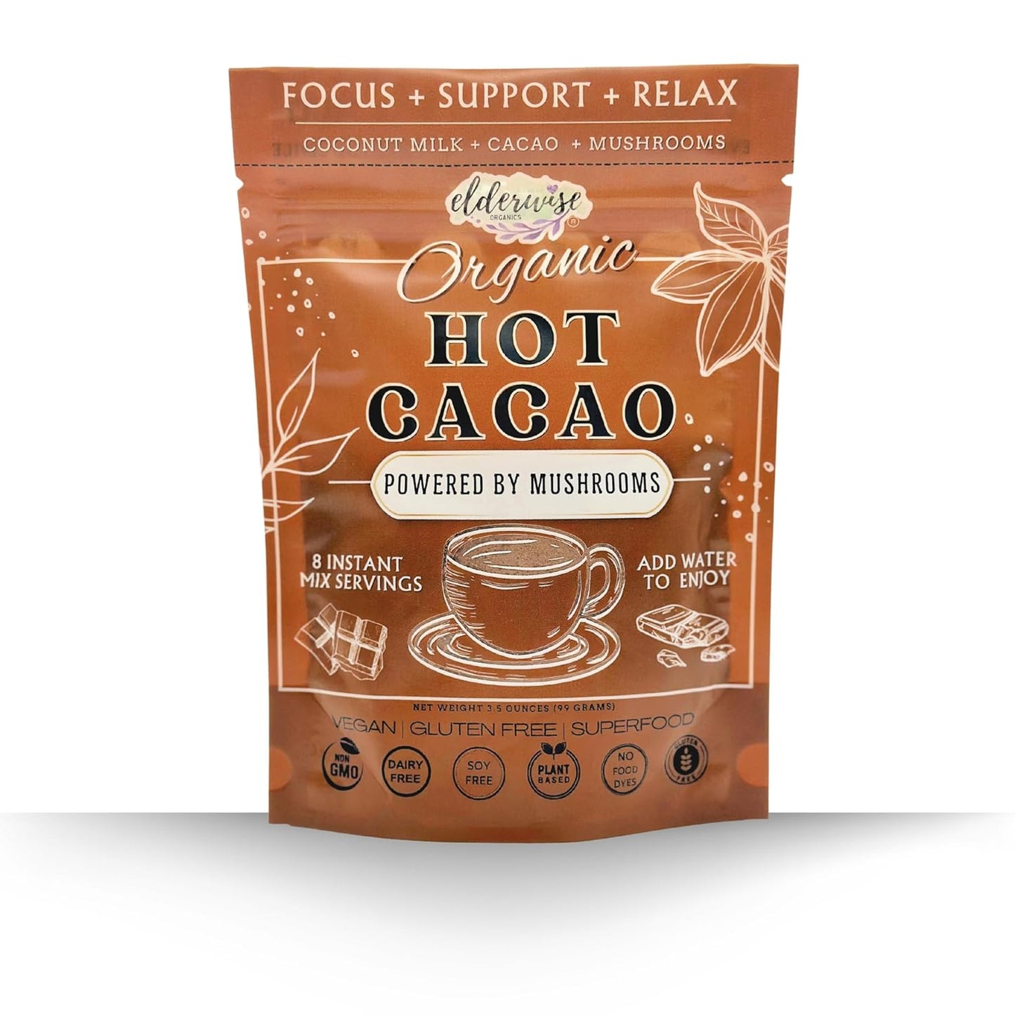 Mushroom-Infused Hot Cacao | Caffeine-Free Delight