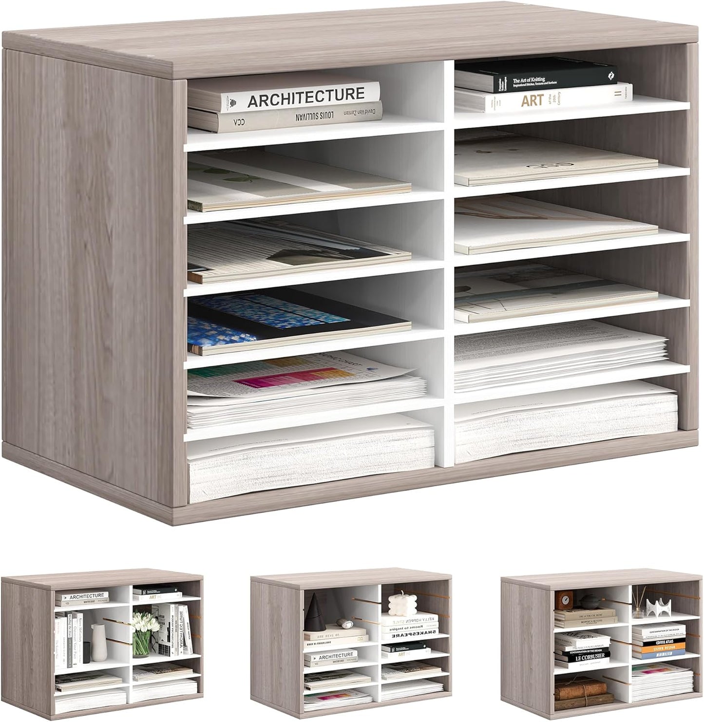Mail Organizer Countertop with 12 Slots for Efficient Storage