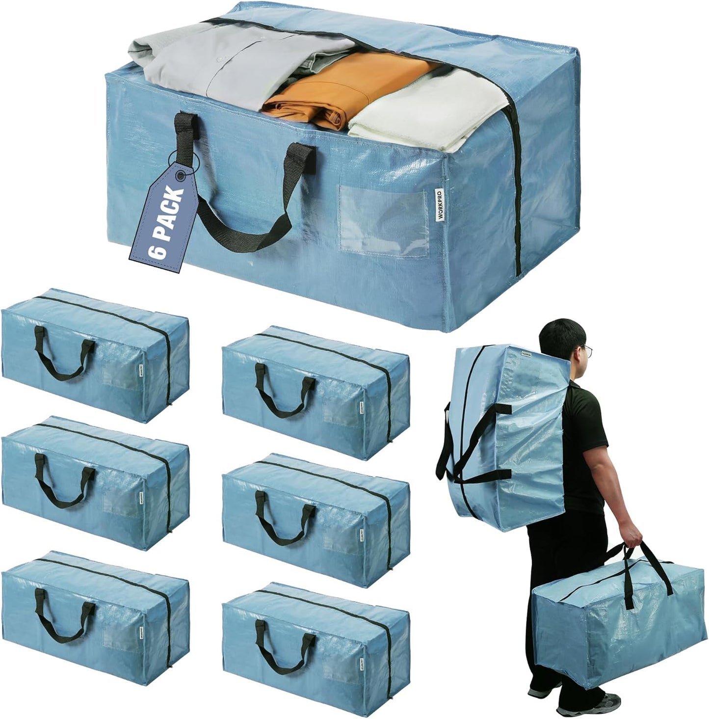 WORKPRO Extra Large Moving Bags for Easy Storage and Transport