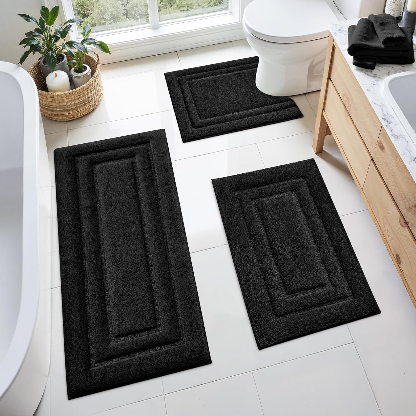 Soft Microfiber Bathroom Rugs Set for Cozy and Stylish Spaces