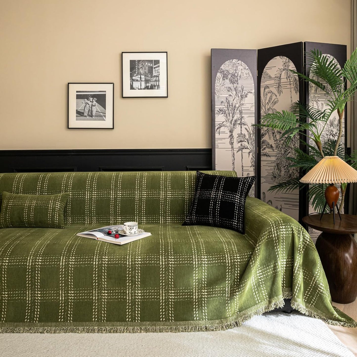 HANDONTIME Couch Covers for Dogs - Buffalo Check Sofa Cover