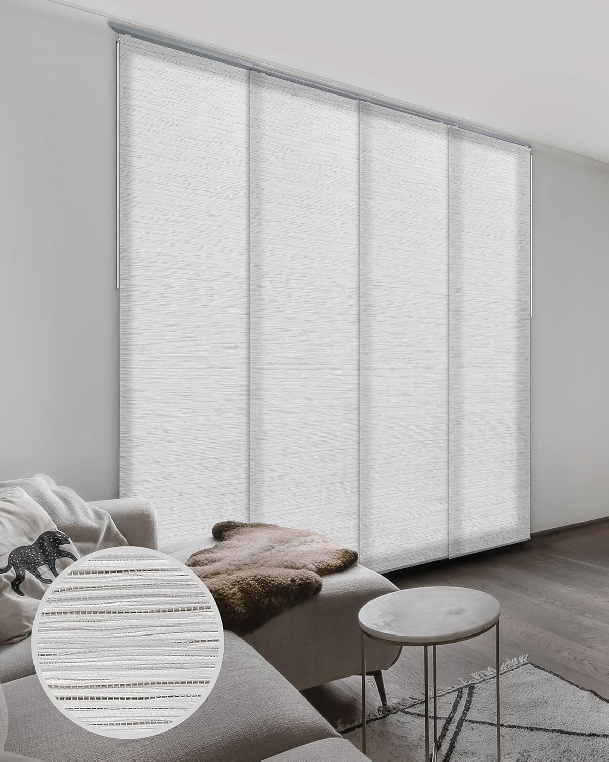 Adjustable Panel Track Blinds | Room Divider | Extendable up to 86 W | Mica
