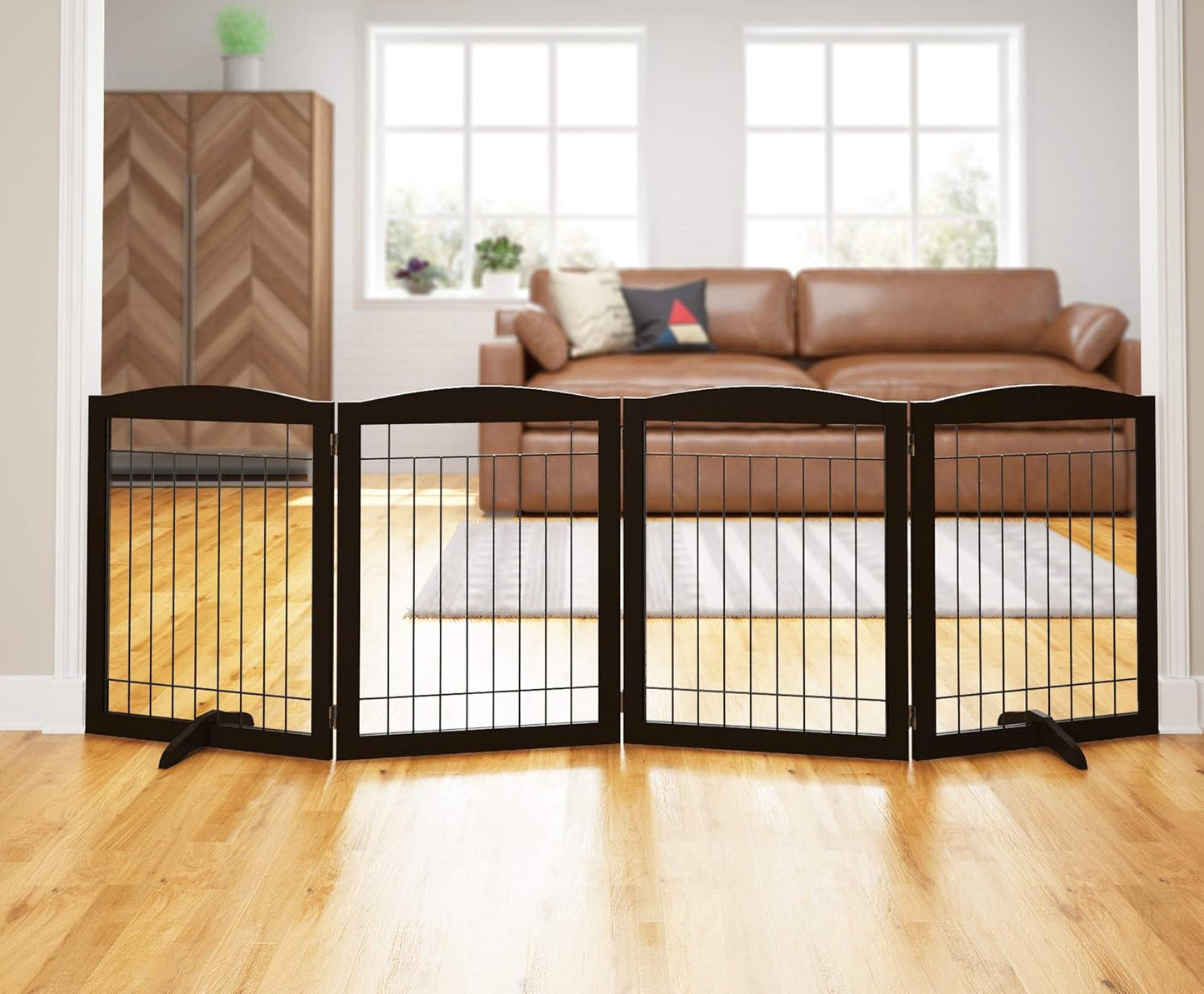 PAWLAND 96-inch Extra Wide Dog Gate for Home and Stairs