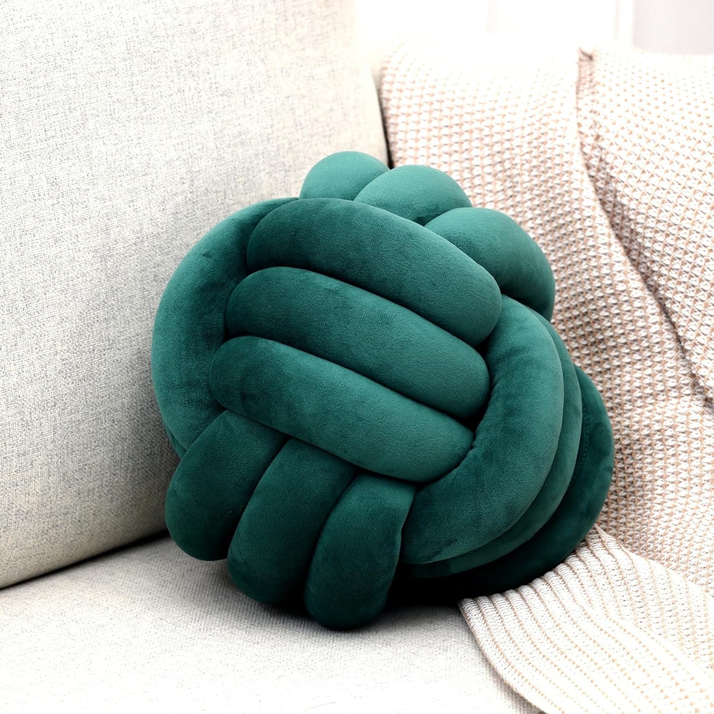 Petrella Knot Pillow Ball Round Throw Pillows for Home Decor