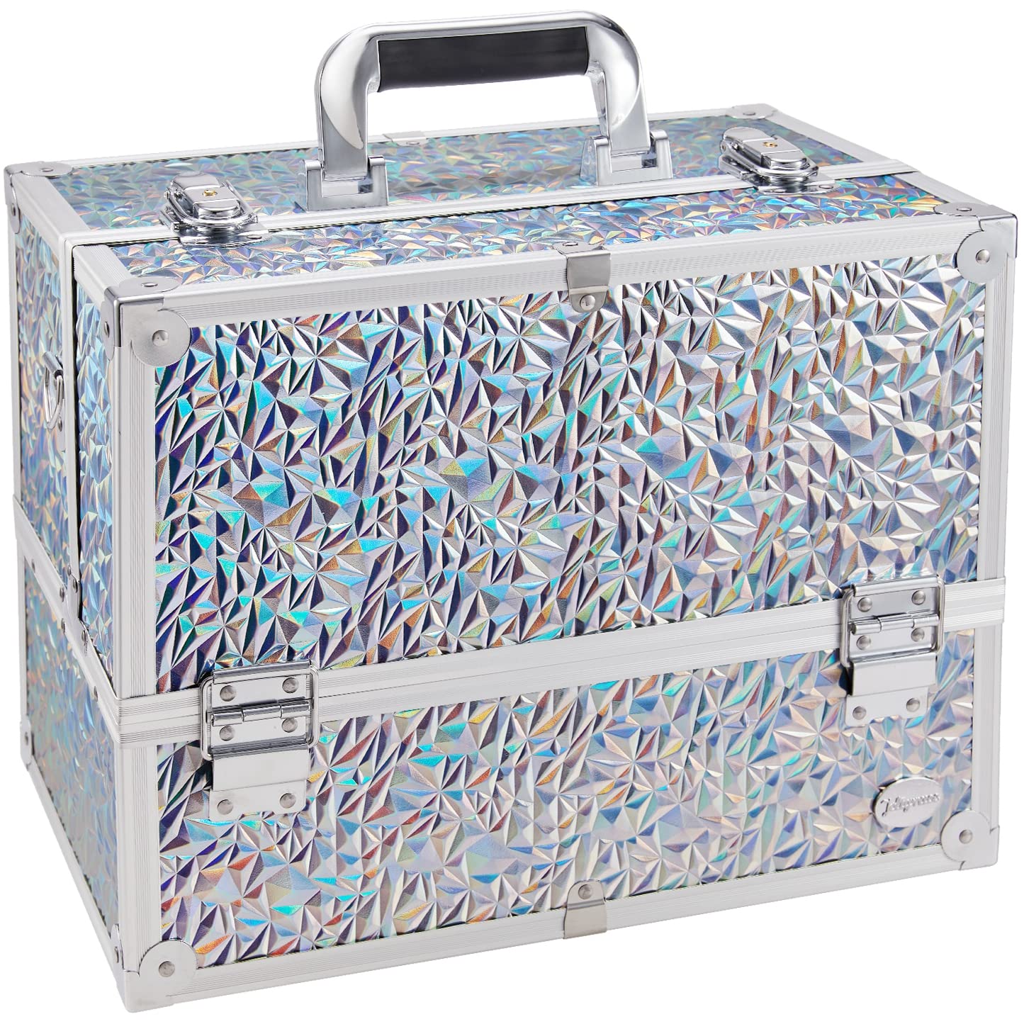 Joligrace Makeup Train Case - Large 6 Tray Organizer Box